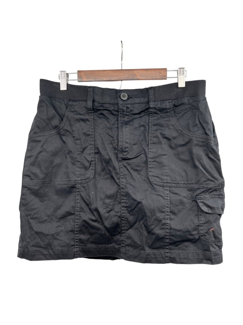 Croft & Barrow Black Skort Cargo Pocket Womens Size 12 Zip